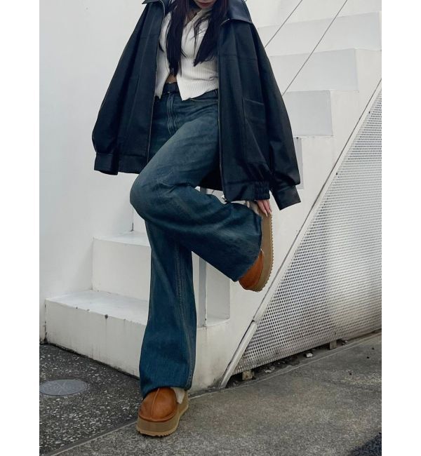 EVRIS「シンプルワイドデニムパンツ」|デニム|