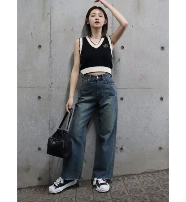 EVRIS「シンプルワイドデニムパンツ」|デニム|