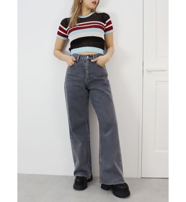 EVRIS「シンプルワイドデニムパンツ」|デニム|