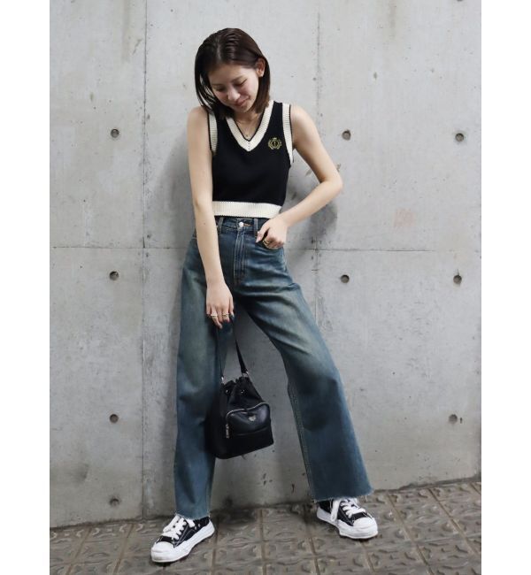 EVRIS「シンプルワイドデニムパンツ」|デニム|