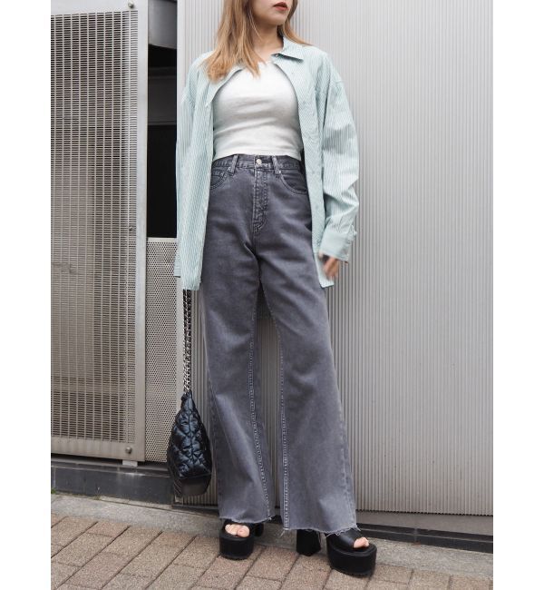 EVRIS「シンプルワイドデニムパンツ」|デニム|