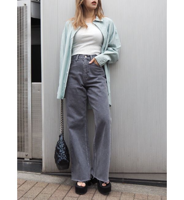 EVRIS「シンプルワイドデニムパンツ」|デニム|