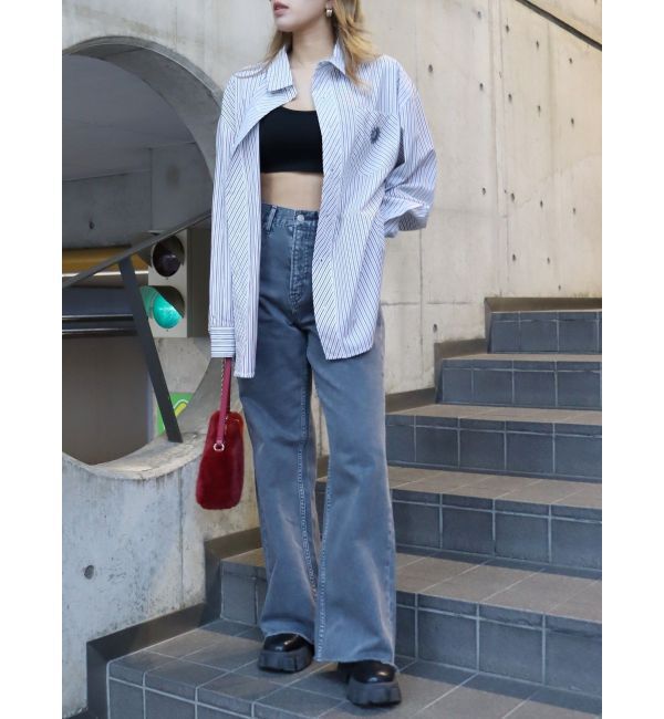 EVRIS「シンプルワイドデニムパンツ」|デニム|