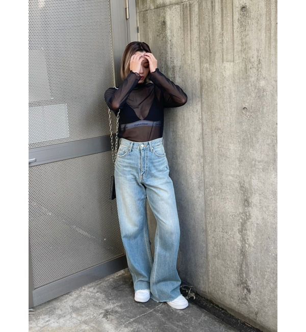 EVRIS「シンプルワイドデニムパンツ」|デニム|