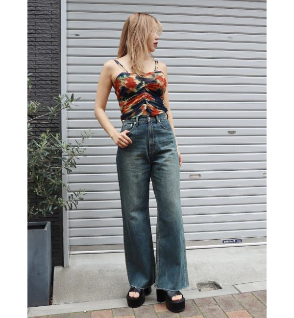 EVRIS「シンプルワイドデニムパンツ」|デニム|