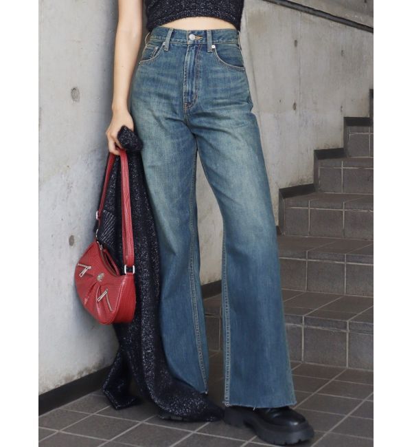 EVRIS「シンプルワイドデニムパンツ」|デニム|インディゴ