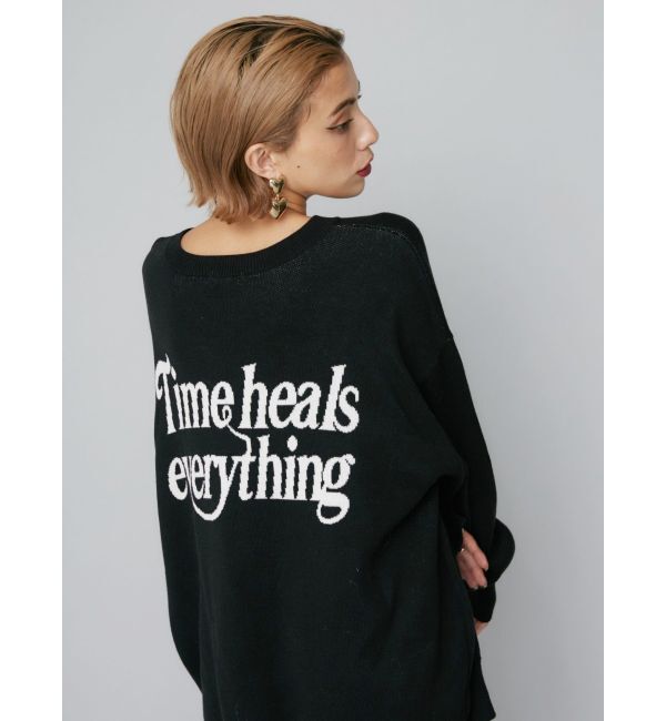 EVRIS「バックロゴオーバーサイズニットトップス」|ニット・セーター|