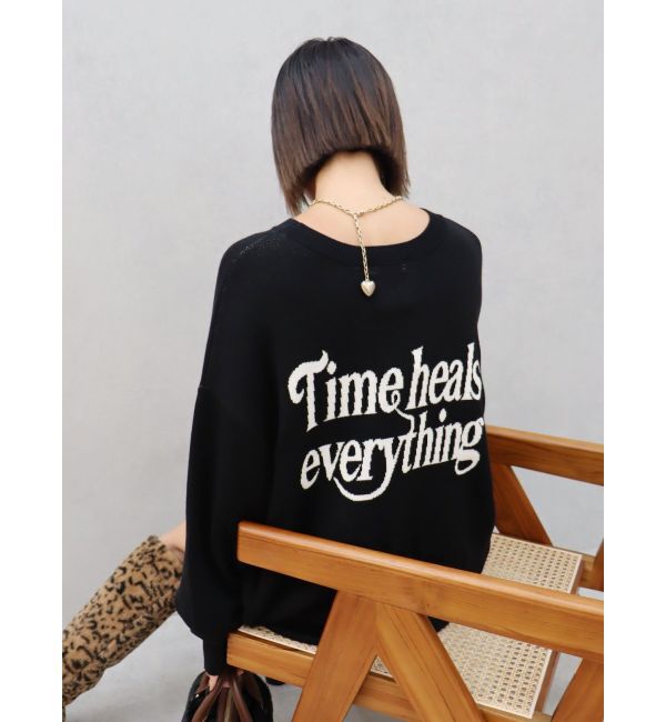 EVRIS「バックロゴオーバーサイズニットトップス」|ニット・セーター|