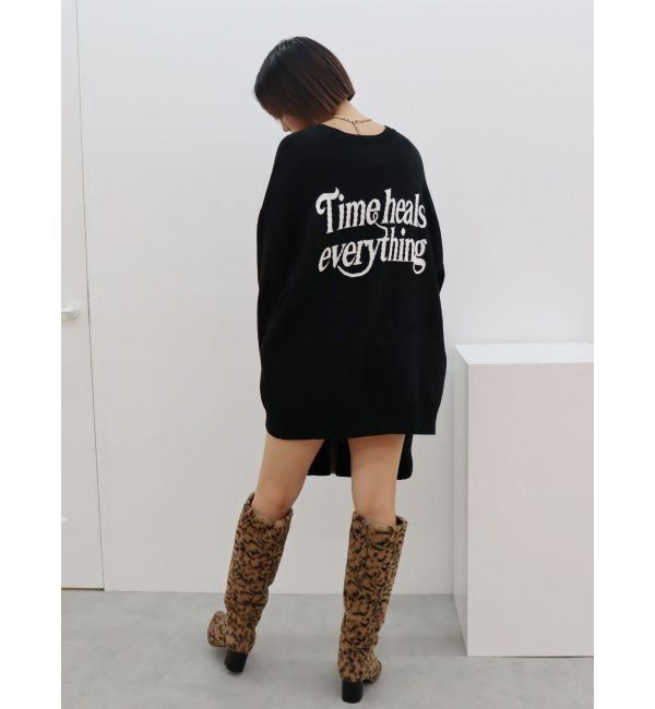 EVRIS「バックロゴオーバーサイズニットトップス」|ニット・セーター|