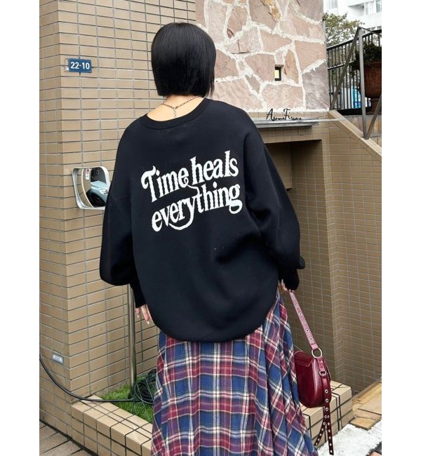 EVRIS「バックロゴオーバーサイズニットトップス」|ニット・セーター|