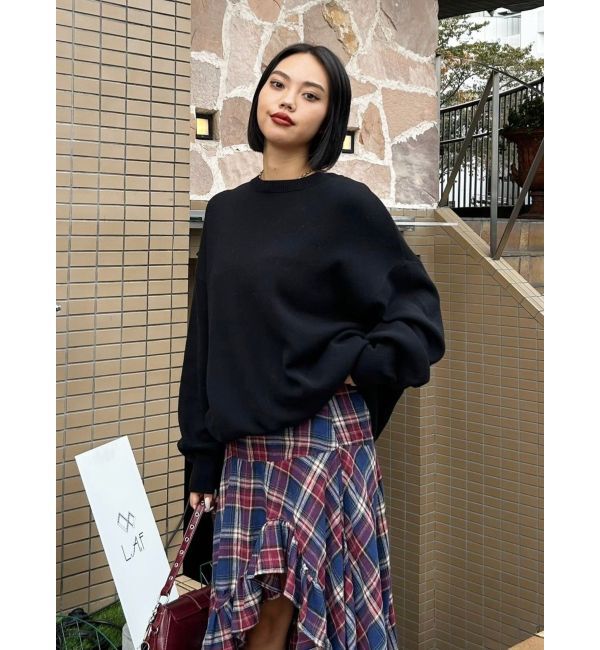 EVRIS「バックロゴオーバーサイズニットトップス」|ニット・セーター|