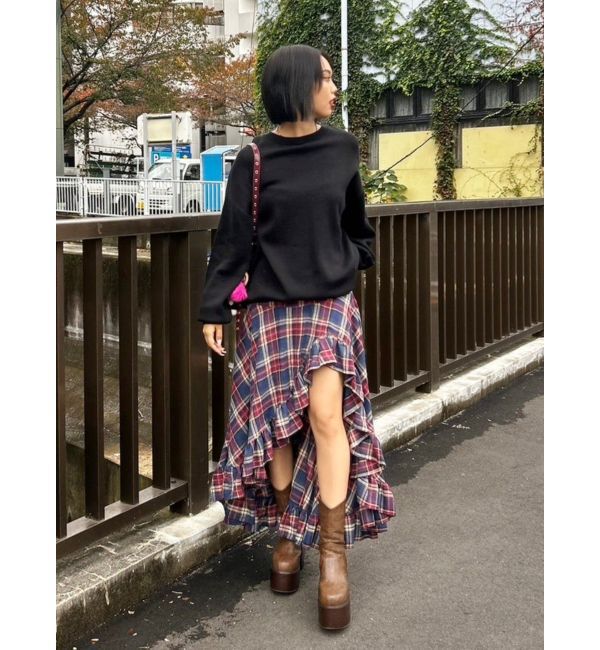 EVRIS「バックロゴオーバーサイズニットトップス」|ニット・セーター|