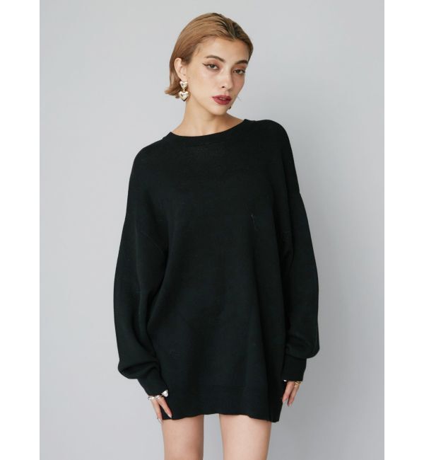 EVRIS「バックロゴオーバーサイズニットトップス」|ニット・セーター|