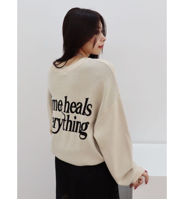 EVRIS「バックロゴオーバーサイズニットトップス」|ニット・セーター|