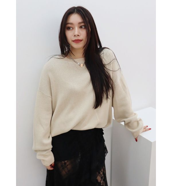 EVRIS「バックロゴオーバーサイズニットトップス」|ニット・セーター|