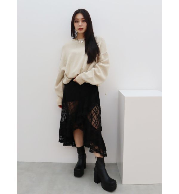 EVRIS「バックロゴオーバーサイズニットトップス」|ニット・セーター|