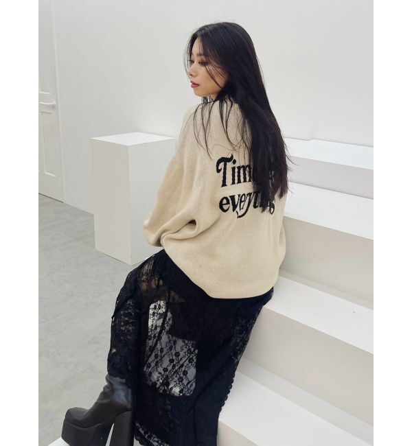 EVRIS「バックロゴオーバーサイズニットトップス」|ニット・セーター|