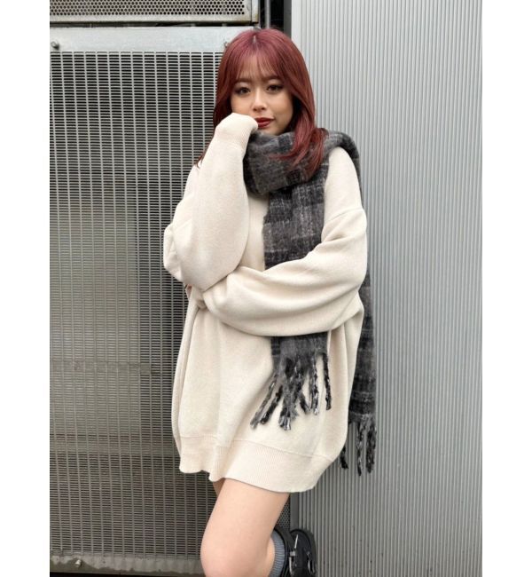 EVRIS「バックロゴオーバーサイズニットトップス」|ニット・セーター|