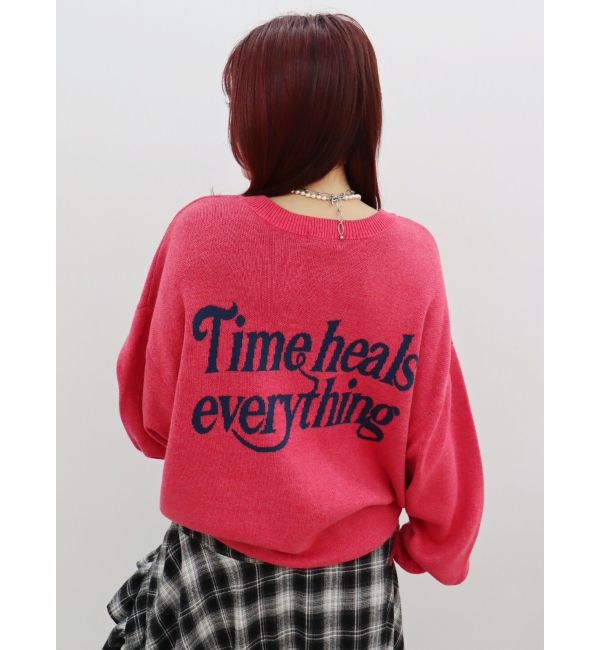 EVRIS「バックロゴオーバーサイズニットトップス」|ニット・セーター|