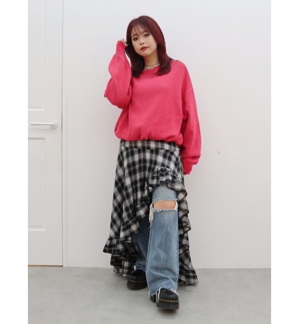 EVRIS「バックロゴオーバーサイズニットトップス」|ニット・セーター|