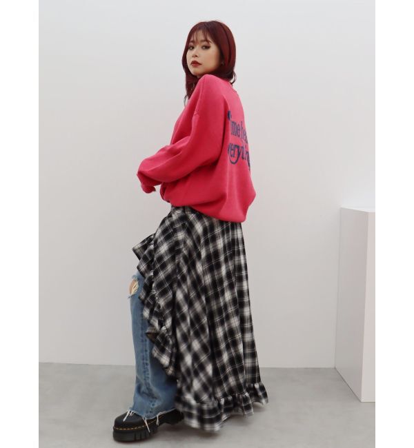 EVRIS「バックロゴオーバーサイズニットトップス」|ニット・セーター|