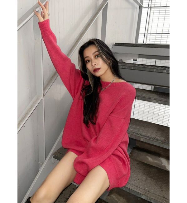 EVRIS「バックロゴオーバーサイズニットトップス」|ニット・セーター|