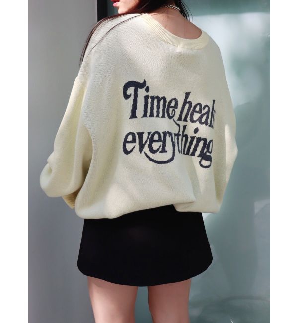 EVRIS「バックロゴオーバーサイズニットトップス」|ニット・セーター|