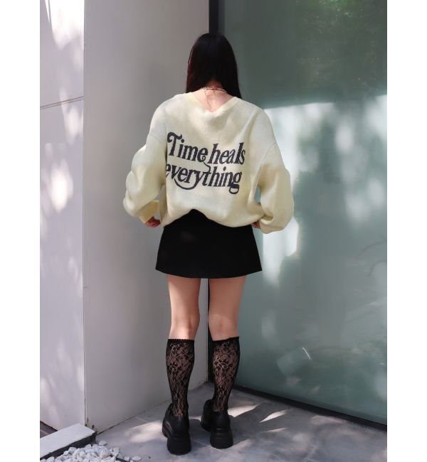 EVRIS「バックロゴオーバーサイズニットトップス」|ニット・セーター|