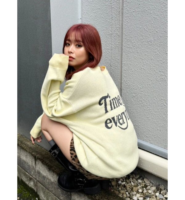 EVRIS「バックロゴオーバーサイズニットトップス」|ニット・セーター|