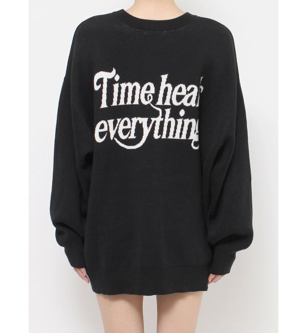 EVRIS「バックロゴオーバーサイズニットトップス」|ニット・セーター|