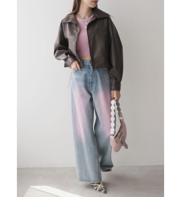 EVRIS「カラールーズワイドデニムパンツ」|デニム|