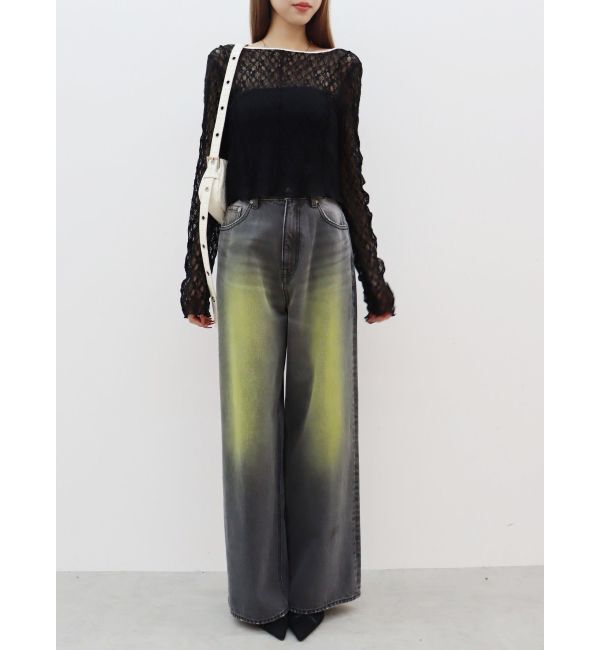 EVRIS「カラールーズワイドデニムパンツ」|デニム|