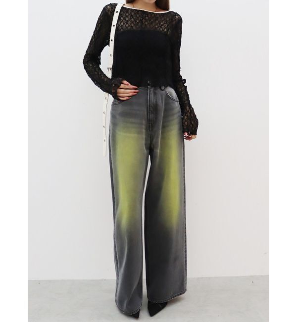 EVRIS「カラールーズワイドデニムパンツ」|デニム|