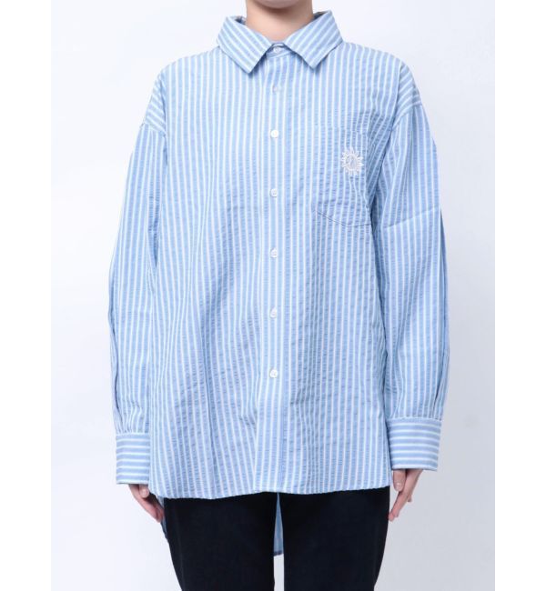 EVRIS「SUNNYモチーフストライプオーバーサイズシャツ」|シャツ・ブラウス|