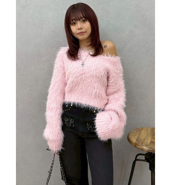 EVRIS「シャギーニットトップス」|ニット・セーター|ピンク