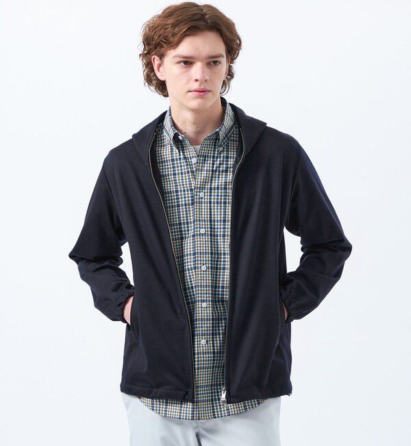 MACKINTOSH PHILOSOPHY「テーラードジャージー フーデッドパーカー 24G梳毛ジャージー」|ブルゾン・スタジャン|ネイビー