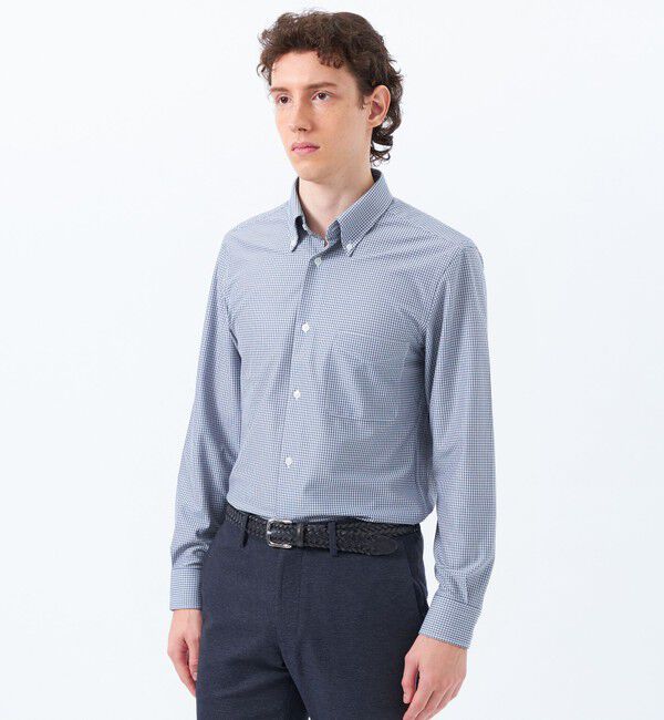 MACKINTOSH PHILOSOPHY「トロッター シャツ スクエアボタンダウン トリコットバリエーション」|シャツ・ブラウス|ネイビーチェック