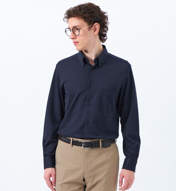 MACKINTOSH PHILOSOPHY「トロッター シャツ スクエアボタンダウン トリコットバリエーション」|シャツ・ブラウス|ネイビー
