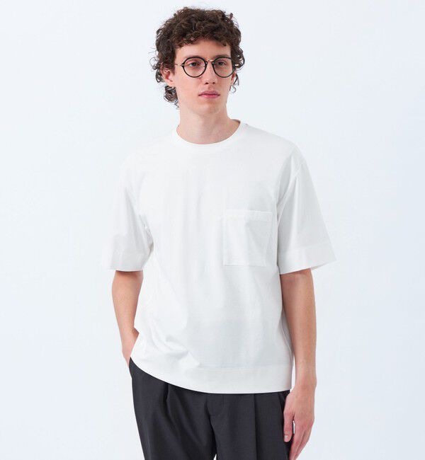 MACKINTOSH PHILOSOPHY「ベアスムース　五分袖ポケットTシャツ」|Tシャツ・カットソー|ホワイト