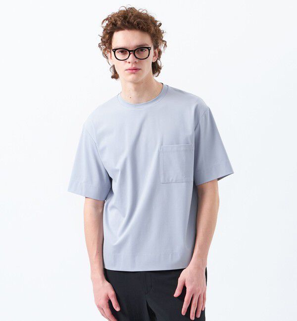 MACKINTOSH PHILOSOPHY「ベアスムース　五分袖ポケットTシャツ」|Tシャツ・カットソー|ブルー