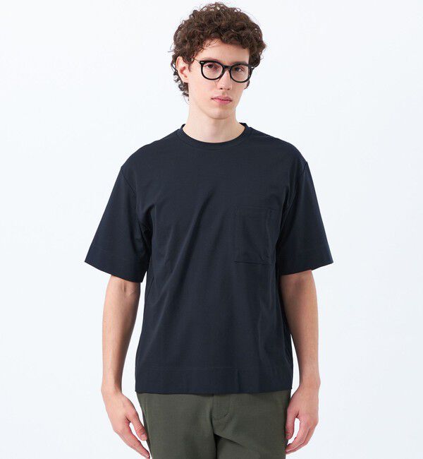 MACKINTOSH PHILOSOPHY「ベアスムース　五分袖ポケットTシャツ」|Tシャツ・カットソー|ネイビー