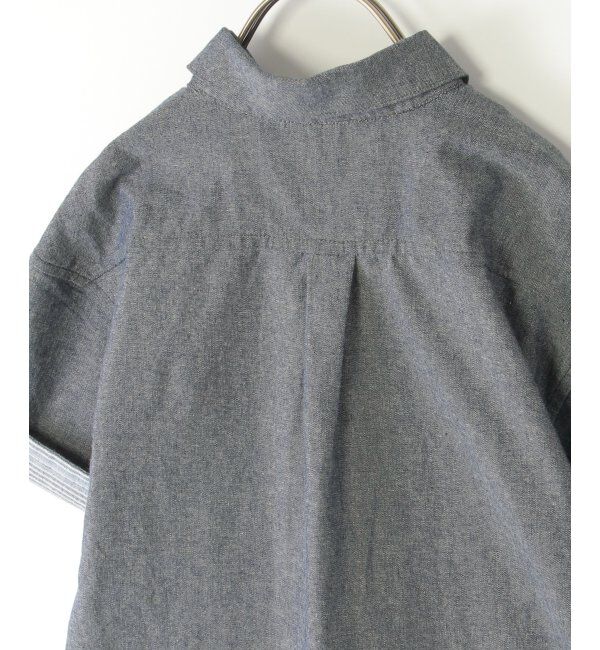 ikka kids「【親子おそろい】シャンブレー5分袖シャツ（120~160cm）」|シャツ・ブラウス|