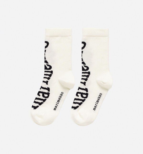 Marimekko「【kids】【一部店舗・オンラインストア限定】Makeinen Logo ソックス」|その他|ホワイト&times;ブラック