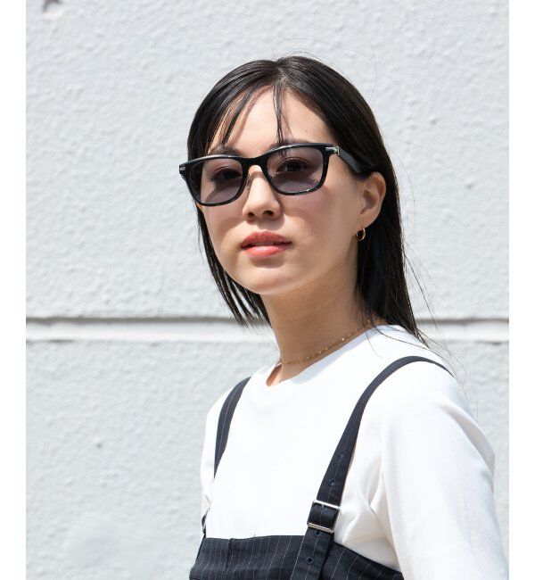  「SUNCUTGlasses/UV100%CUT サングラス レザー調 ラバーテンプル 紫外線対策 UV対策 UVカット ズレ落ち防止」|サングラス|ブラック