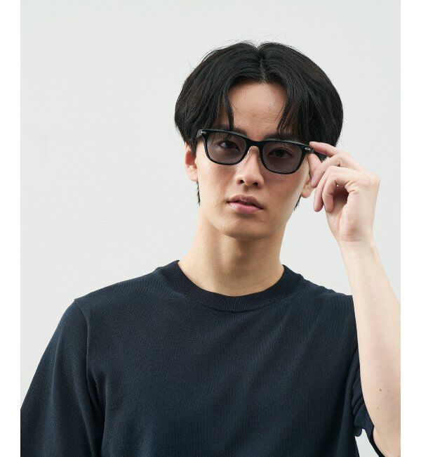  「SUNCUTGlasses/UV100%CUT サングラス レザー調 ラバーテンプル 紫外線対策 UV対策 UVカット ズレ落ち防止」|サングラス|