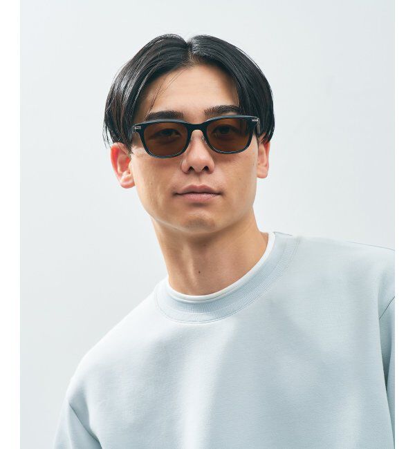  「SUNCUTGlasses/UV100%CUT サングラス レザー調 ラバーテンプル 紫外線対策 UV対策 UVカット ズレ落ち防止」|サングラス|