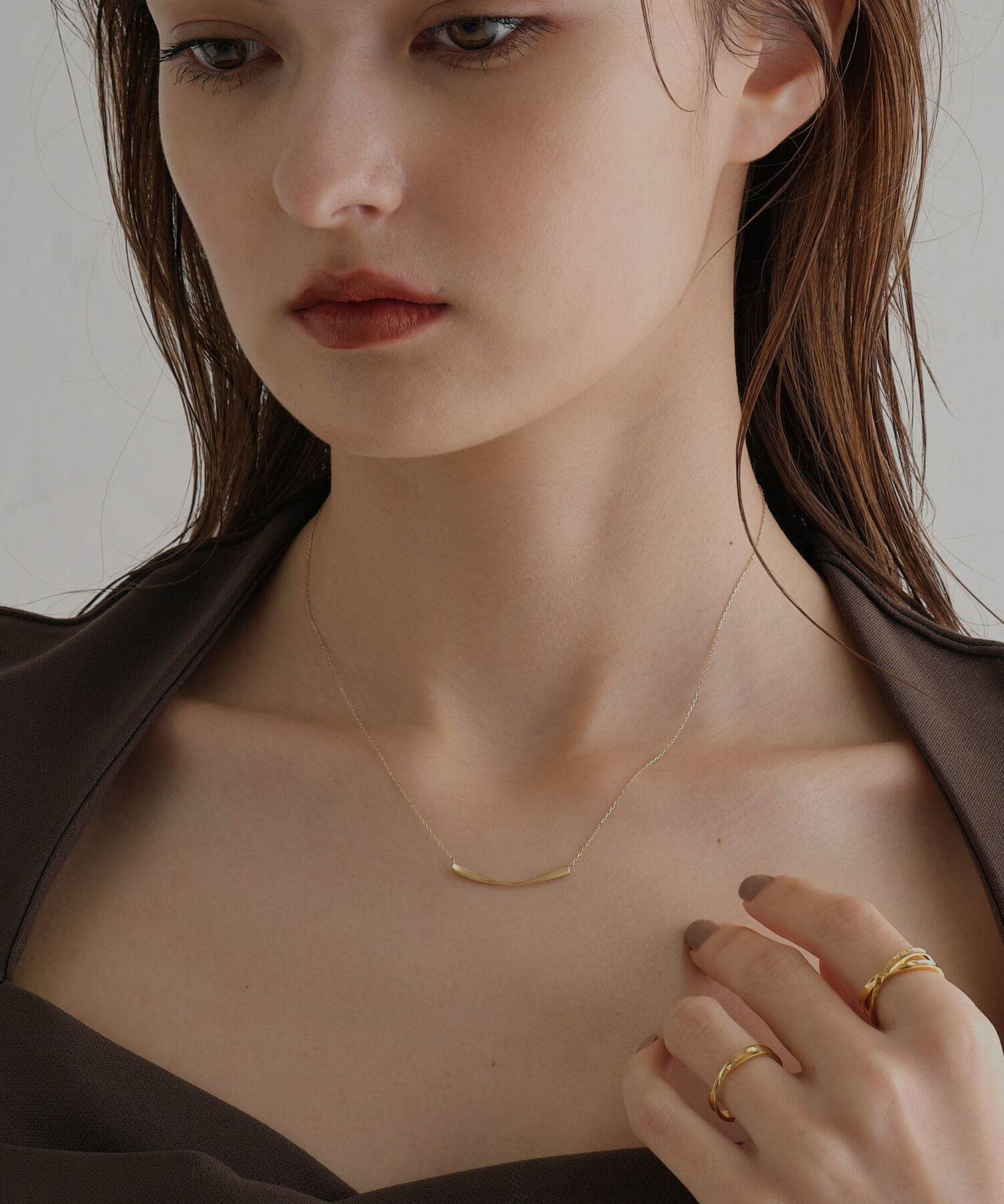 JUPITER「【K10】リボンバーネックレス」|ネックレス|