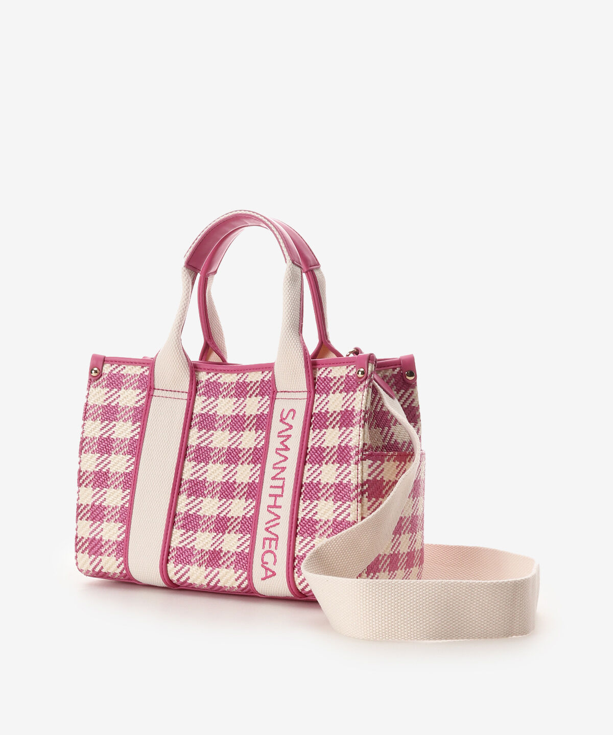 Samantha Vega「ロゴテープギンガムチェックトート（小）」|ハンドバッグ|