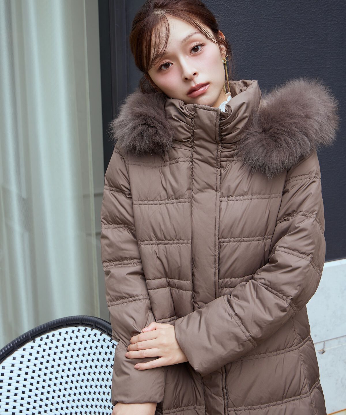 アンドクチュール「FOXファー付きスーパーロングダウン」|ダウン|