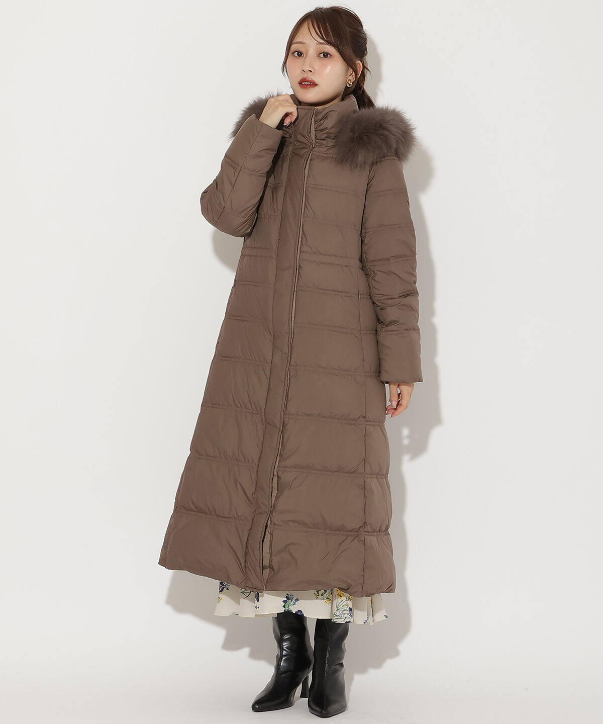 アンドクチュール「FOXファー付きスーパーロングダウン」|ダウン|